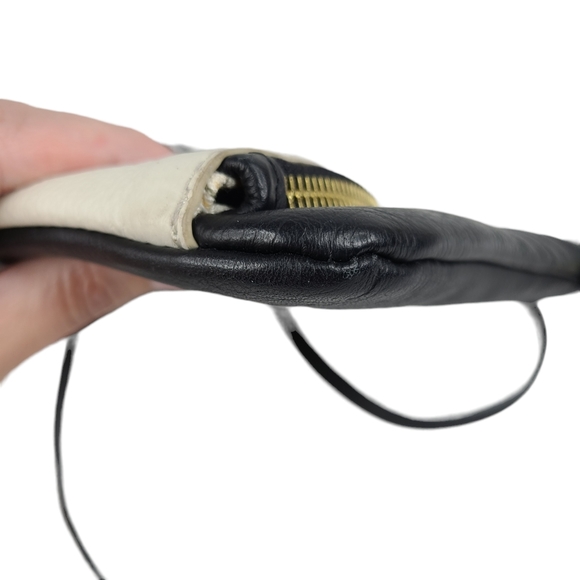 Emma Fox black & white color block small pebbled leather convertible crossbody - Picture 6 of 15